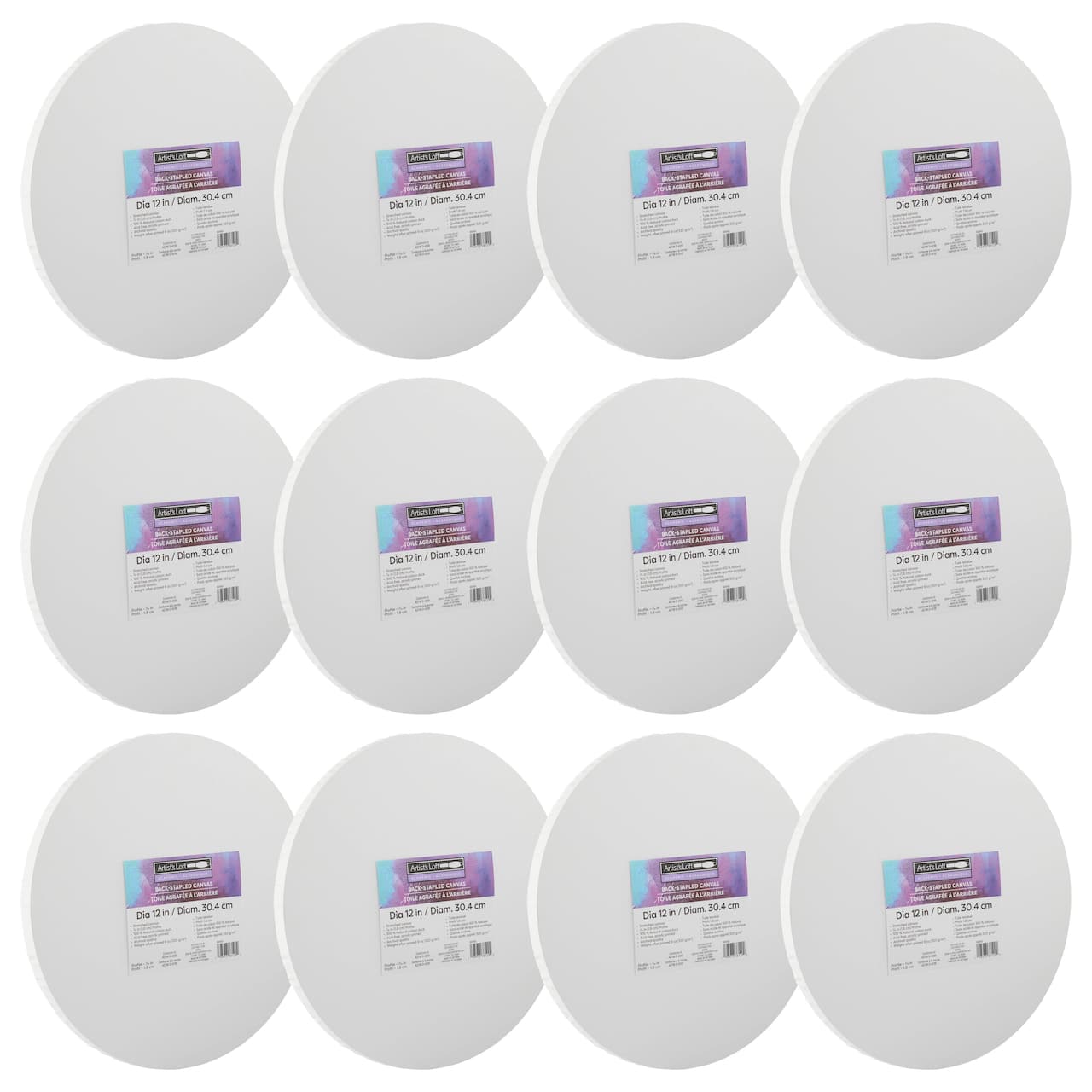 12 Pack: Level 1 Round Traditional Profile Canvas by Artist's Loft™